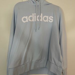 Light Blue Adidas Hoodie Sweatshirt 3X